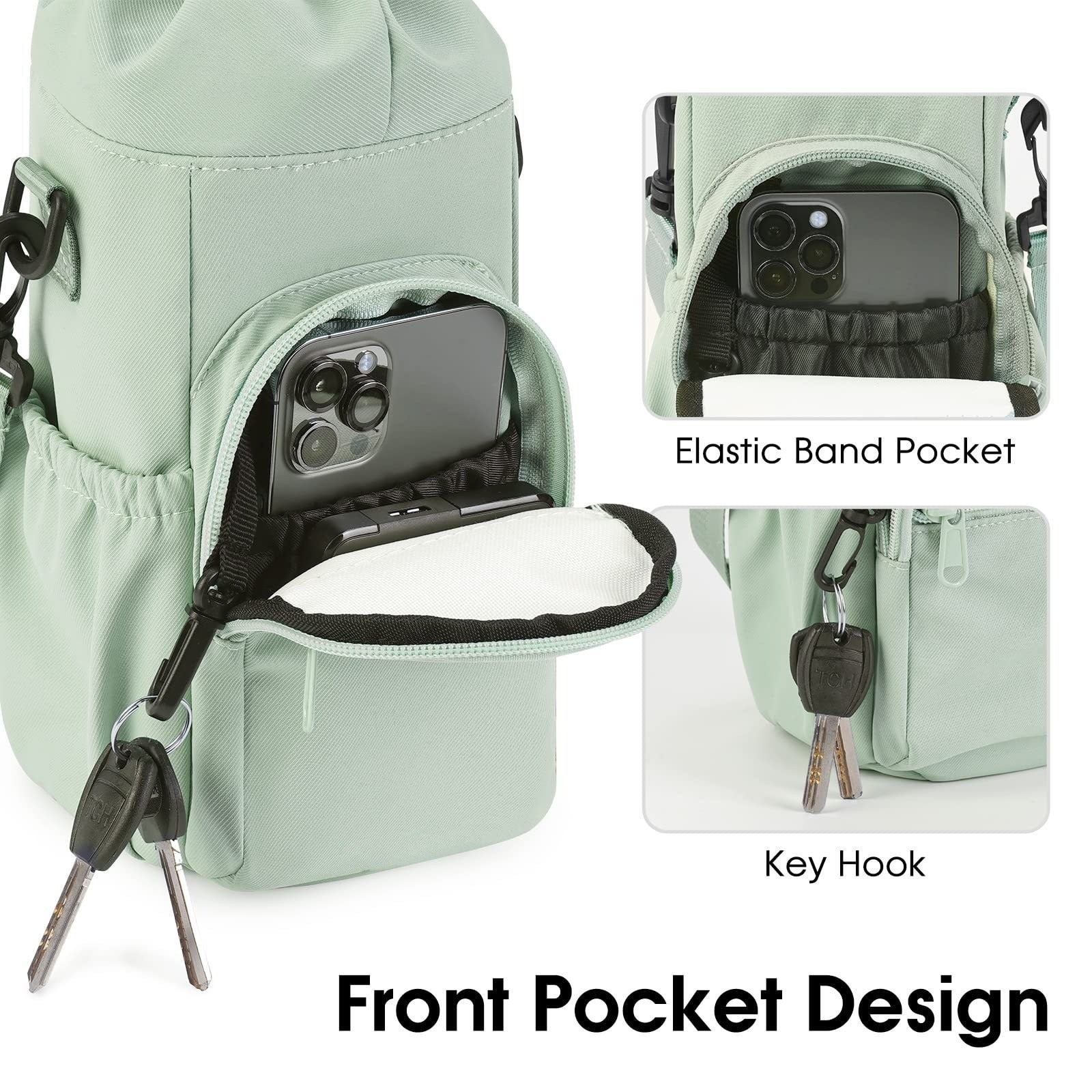 Bottle Crossbody Bag Water-Repellent Nylon Adjustable Strap