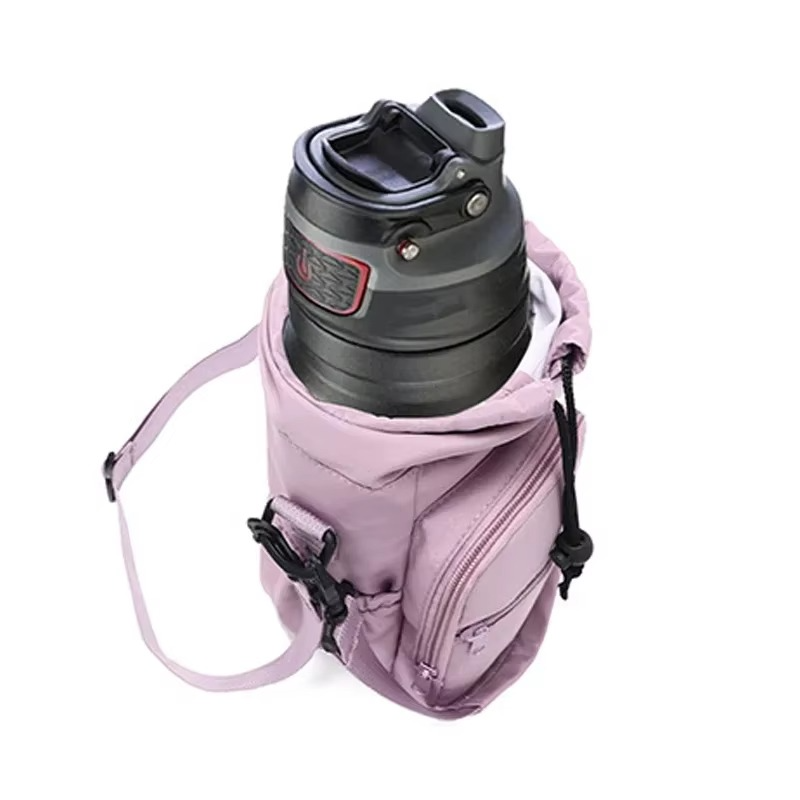 Bottle Crossbody Bag Water-Repellent Nylon Adjustable Strap