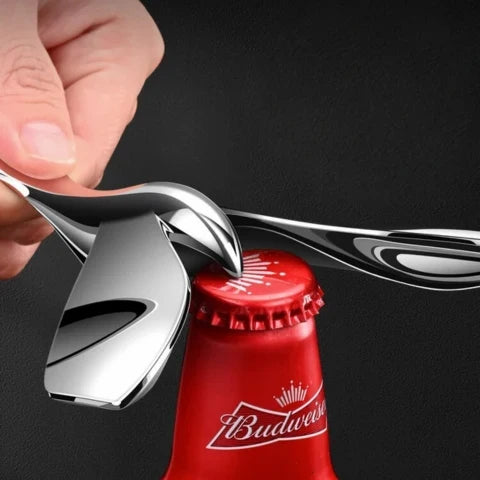 Bottle Opener Balancing Bird Polished Metal