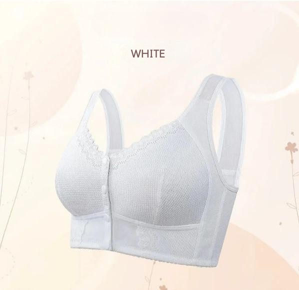 Bra Front Button Closure Wireless & Soft Breathable Cotton