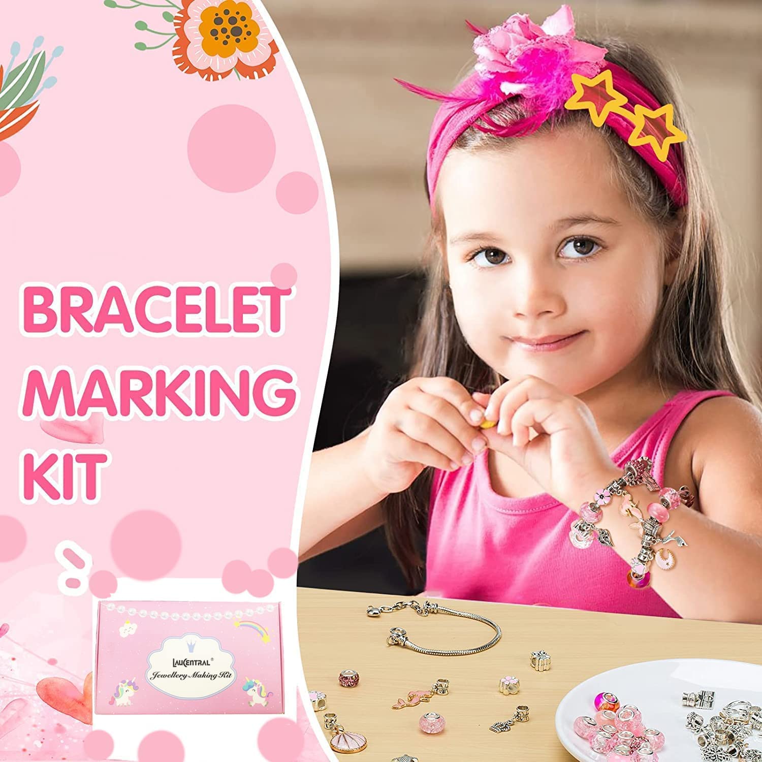 Bracelet Craft Kit 82-Piece BPA-Free Storage Box