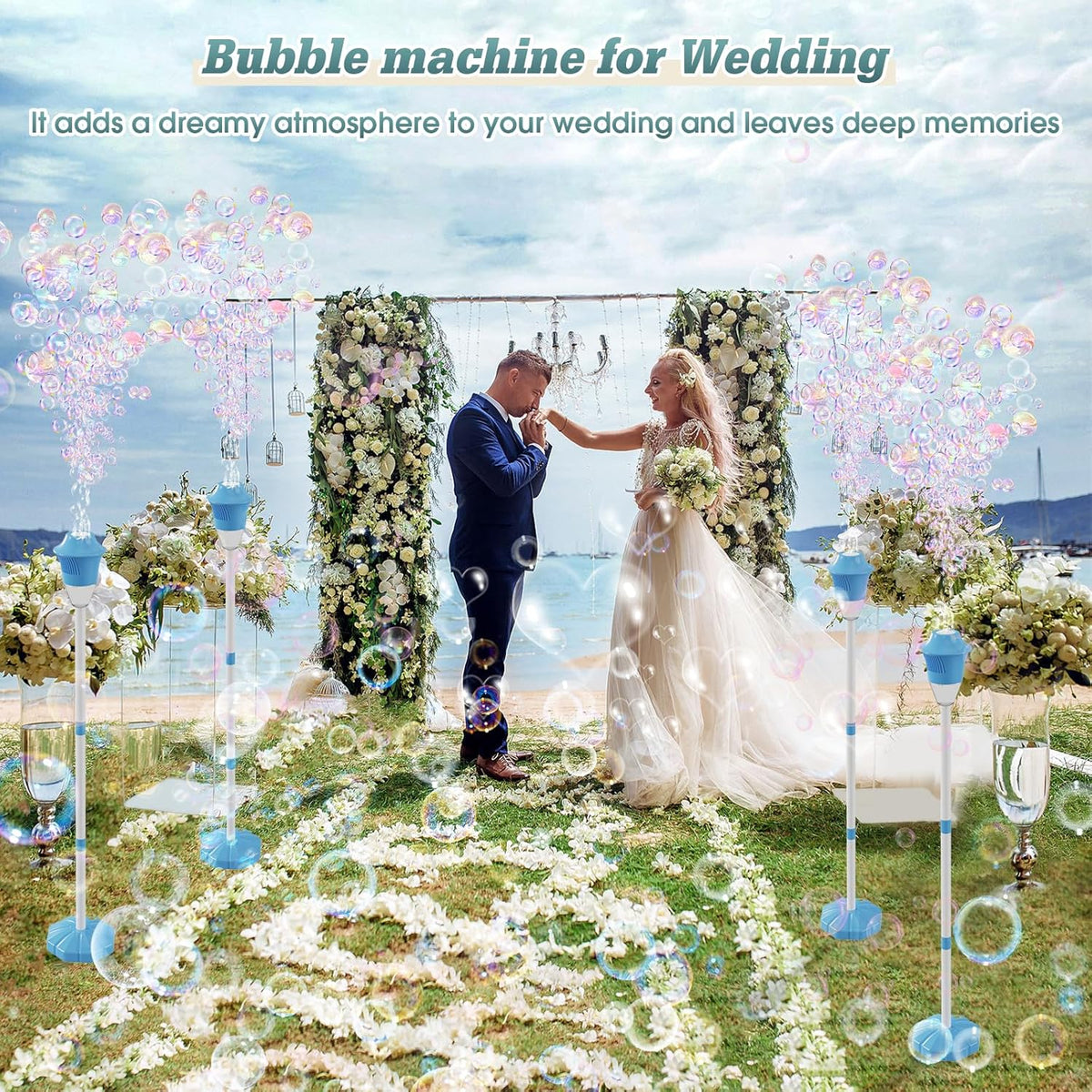 Bubble Machine Rechargeable Colorful LED 10,000 Bubbles Per Minute