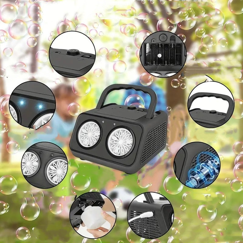 Bubble Machine Rechargeable & Portable 26 Nozzles