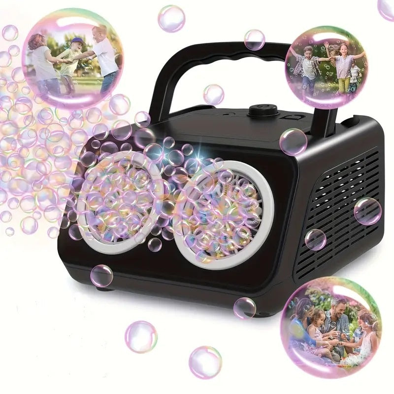 Bubble Machine Rechargeable & Portable 26 Nozzles