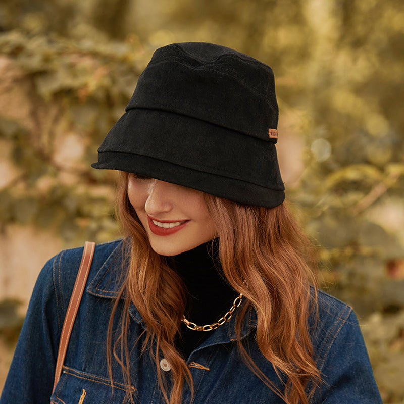 Bucket Hat Breathable Cotton-Blend Foldable Fine Seam Detailing