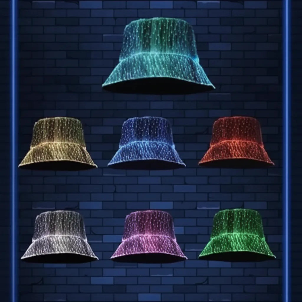 Bucket Hat Color-Changing LED Lightweight Polyester