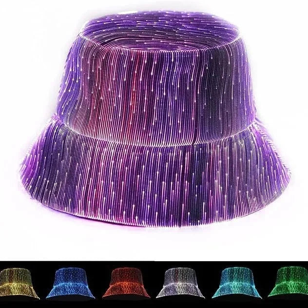Bucket Hat Color-Changing LED Lightweight Polyester