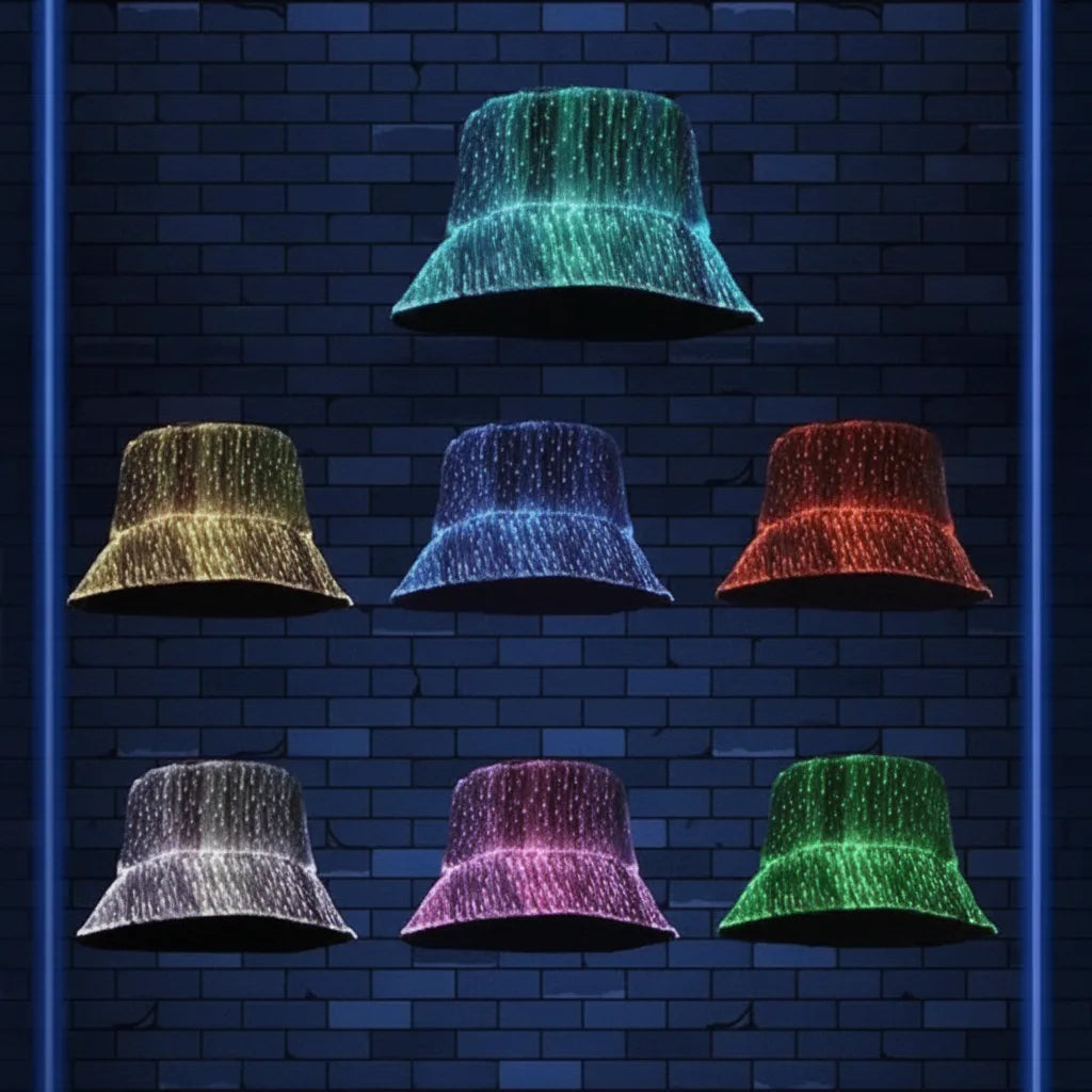 Bucket Hat Color-Changing LED Lightweight Polyester