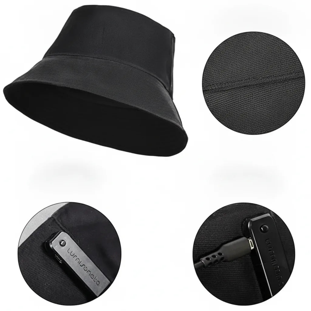 Bucket Hat Color-Changing LED Lightweight Polyester