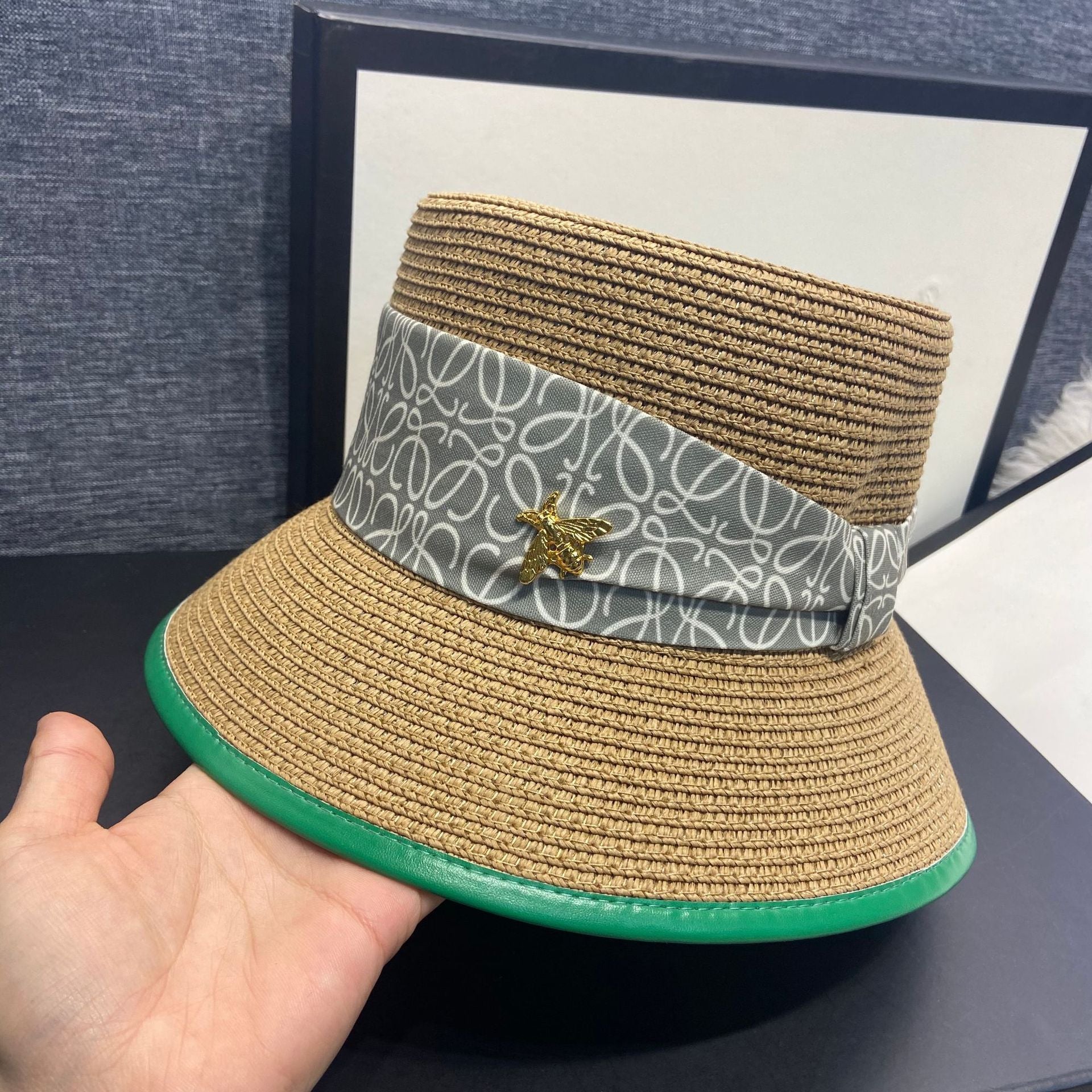 Bucket Hat Polyester-Cotton Blend Wide Brim Bow Detail