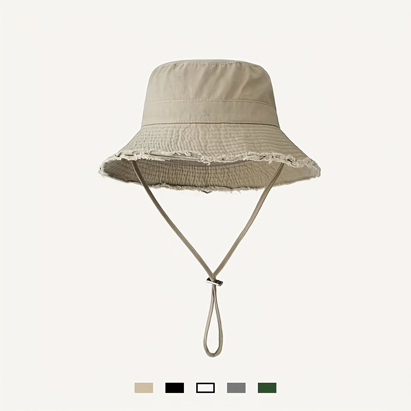 Bucket Hat Wide Brim UV Protection Adjustable Drawstring