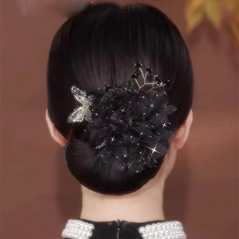 Bun Maker Floral Accent Soft Fabric & Flexible Wire