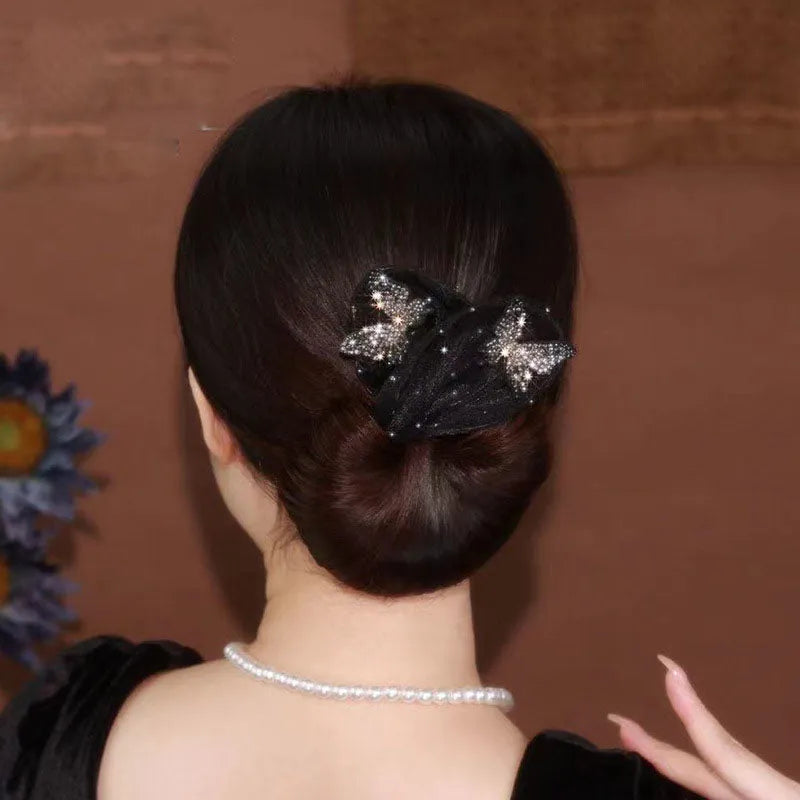 Bun Maker Floral Accent Soft Fabric & Flexible Wire