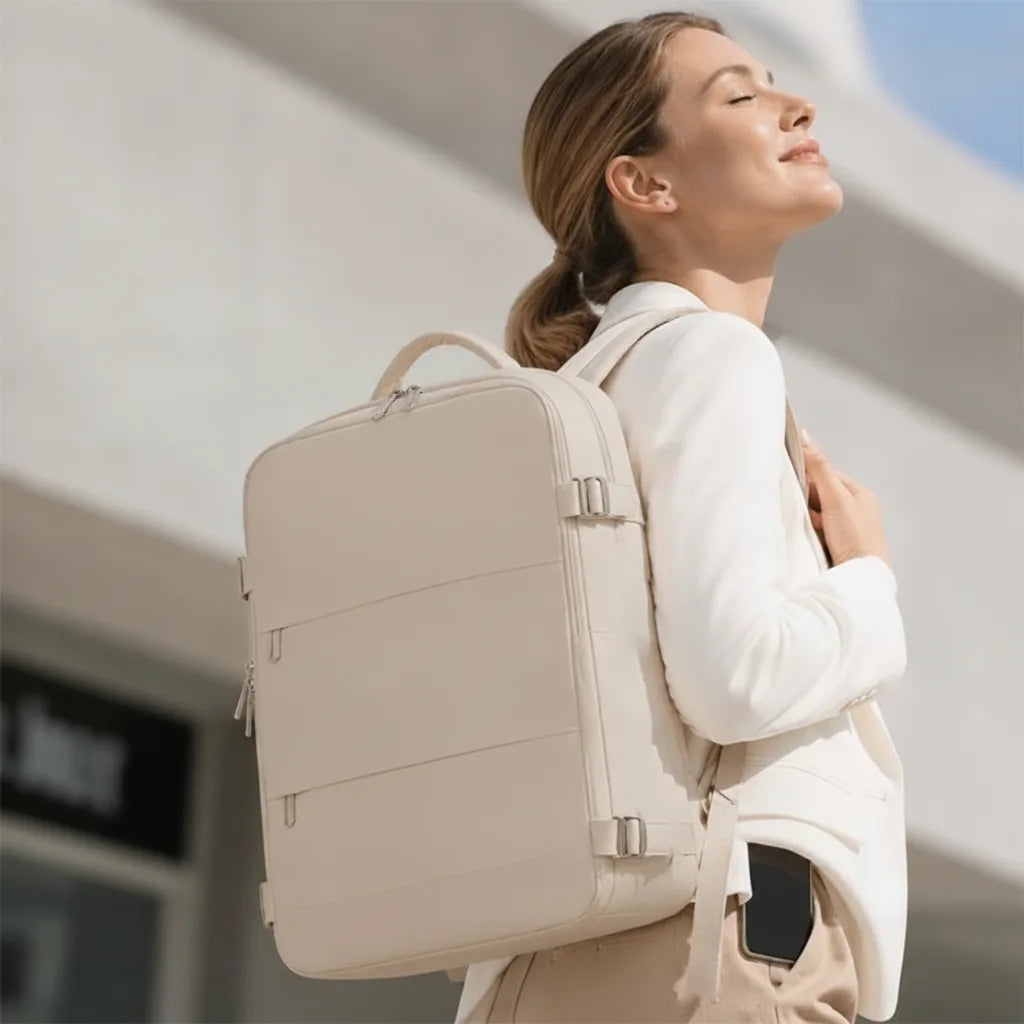 Business Backpack Suitcase-Style Opening USB Port 15.6-Inch Laptop