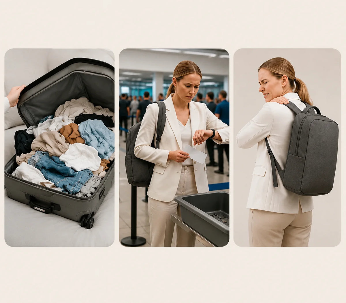 Business Backpack Suitcase-Style Opening USB Port 15.6-Inch Laptop