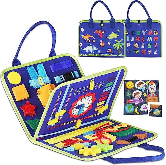 Busy Board Montessori Zippers Buttons & Buckles