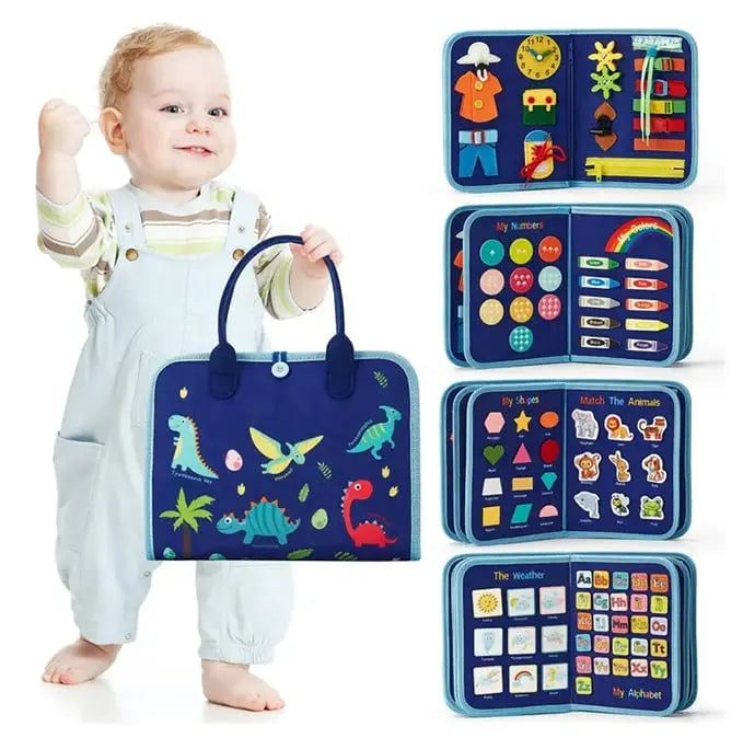 Busy Board Montessori Zippers Buttons & Buckles