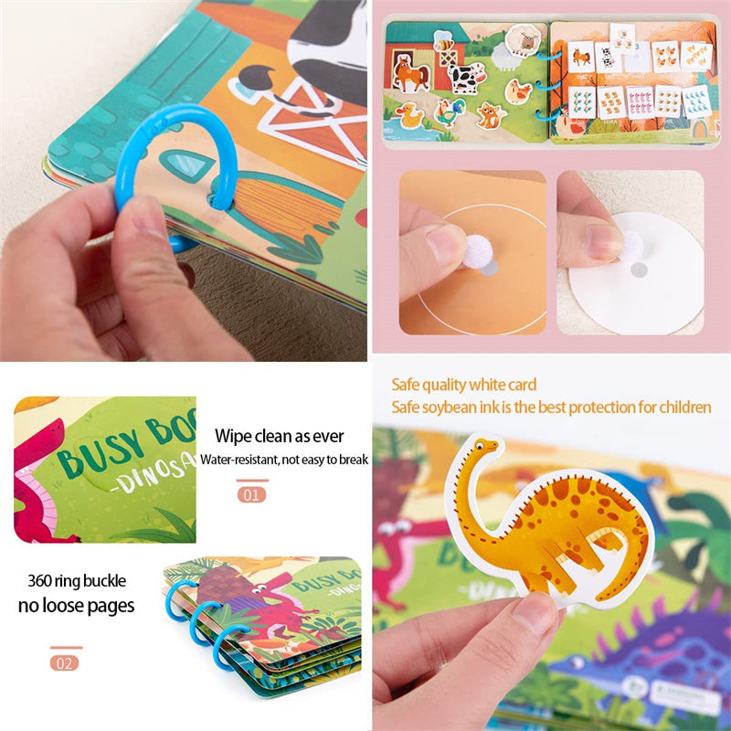 Busy Book Montessori Interactive Fine Motor Skills Ages 3+
