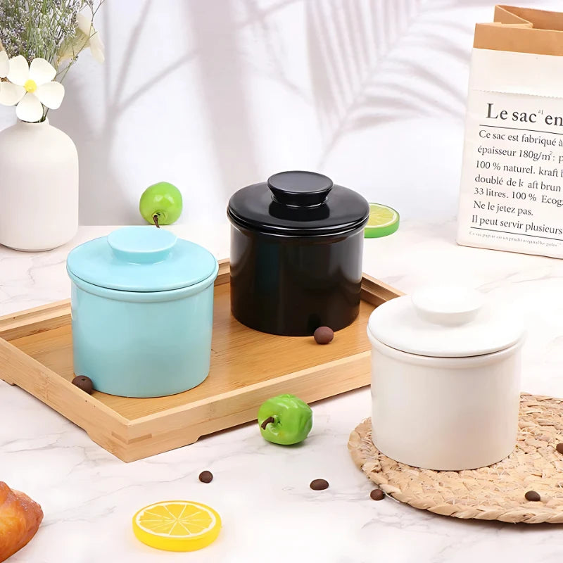 Butter Dish Waterproof Freshness System Ceramic Dishwasher Safe