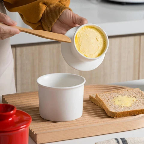 Butter Dish Waterproof Freshness System Ceramic Dishwasher Safe