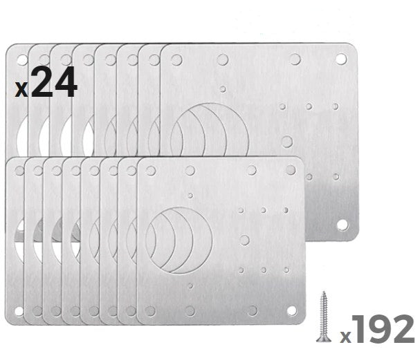 Cabinet Hinge Plate Set Stainless Steel Reinforcement Easy Installation