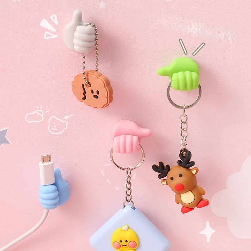 Cable Hooks Silicone Thumb-Shaped Self-Adhesive Pack of 20