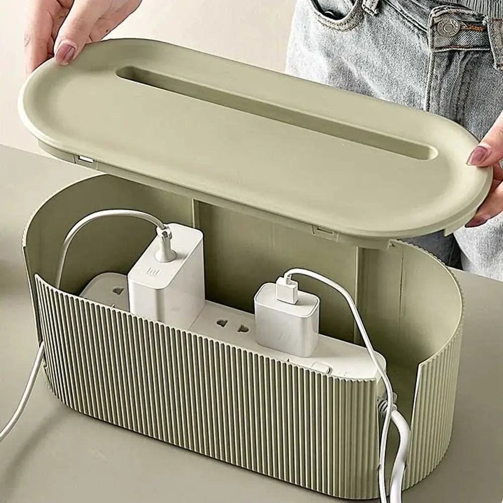 Cable Management Box Ventilated Lid Cable Slots Flat Top
