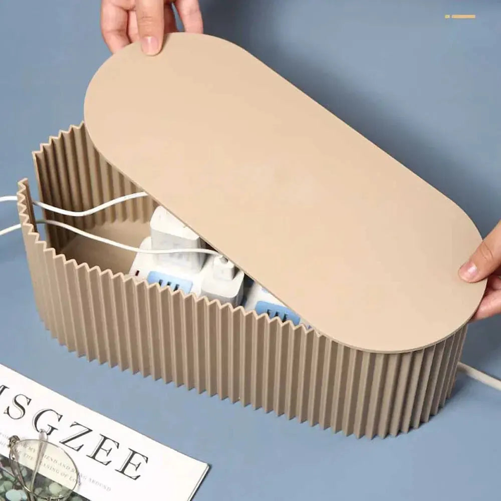 Cable Management Box Ventilated Lid Cable Slots Flat Top