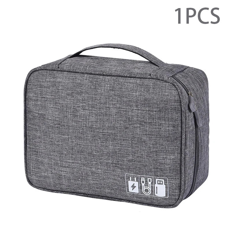 Cable Organizer Pouch Water-Resistant Multi-Compartment