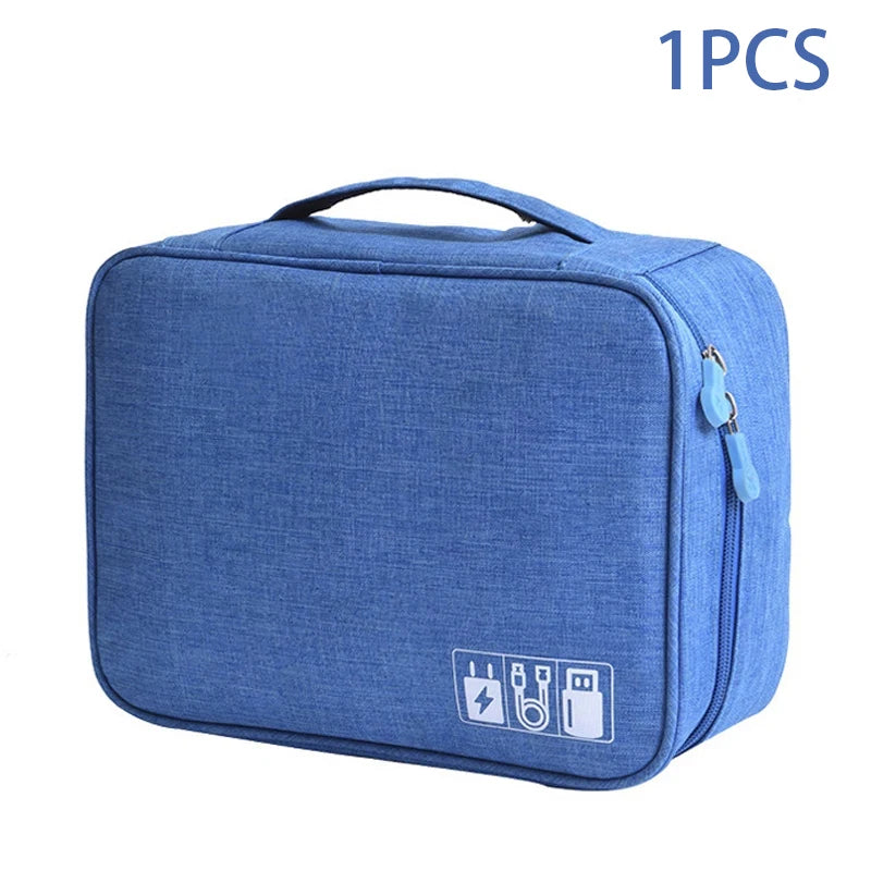 Cable Organizer Pouch Water-Resistant Multi-Compartment