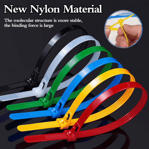 Cable Ties Reusable Self-Locking Nylon Set Of 100