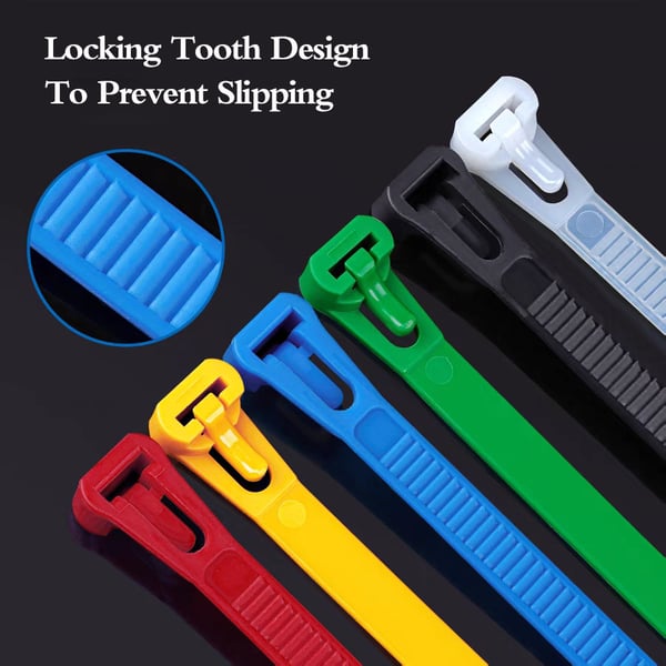 Cable Ties Reusable Self-Locking Nylon Set Of 100