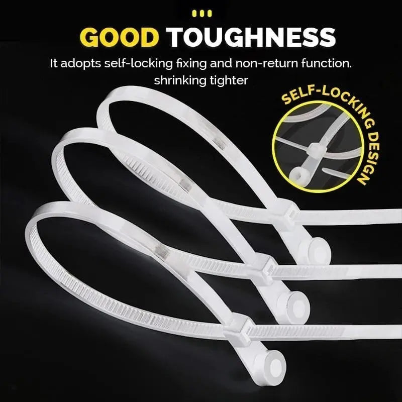 Cable Ties Self-Locking Screw Mount Nylon 100 Pack