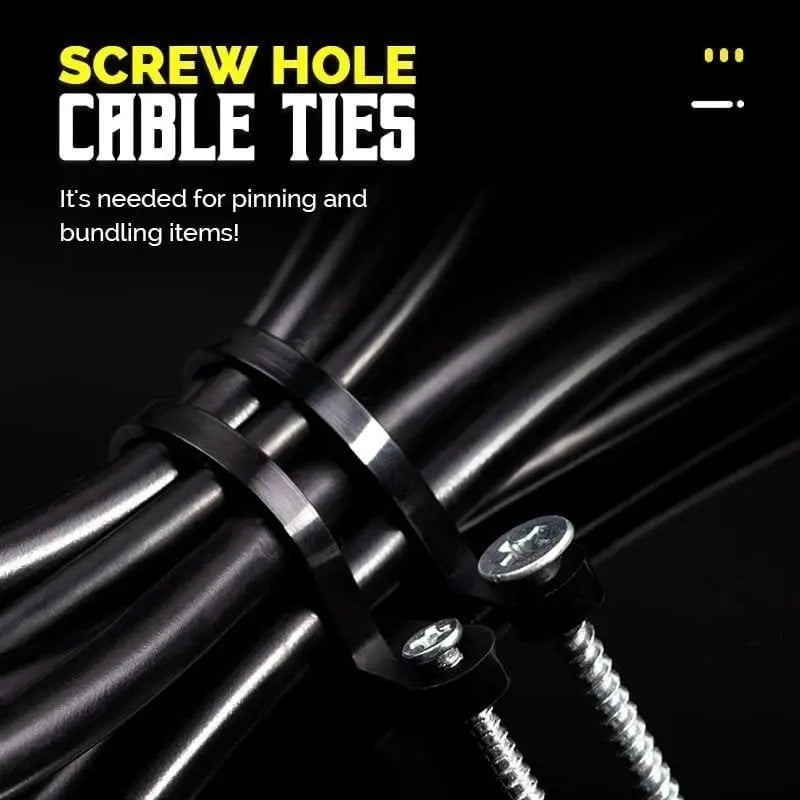 Cable Ties Self-Locking Screw Mount Nylon 100 Pack