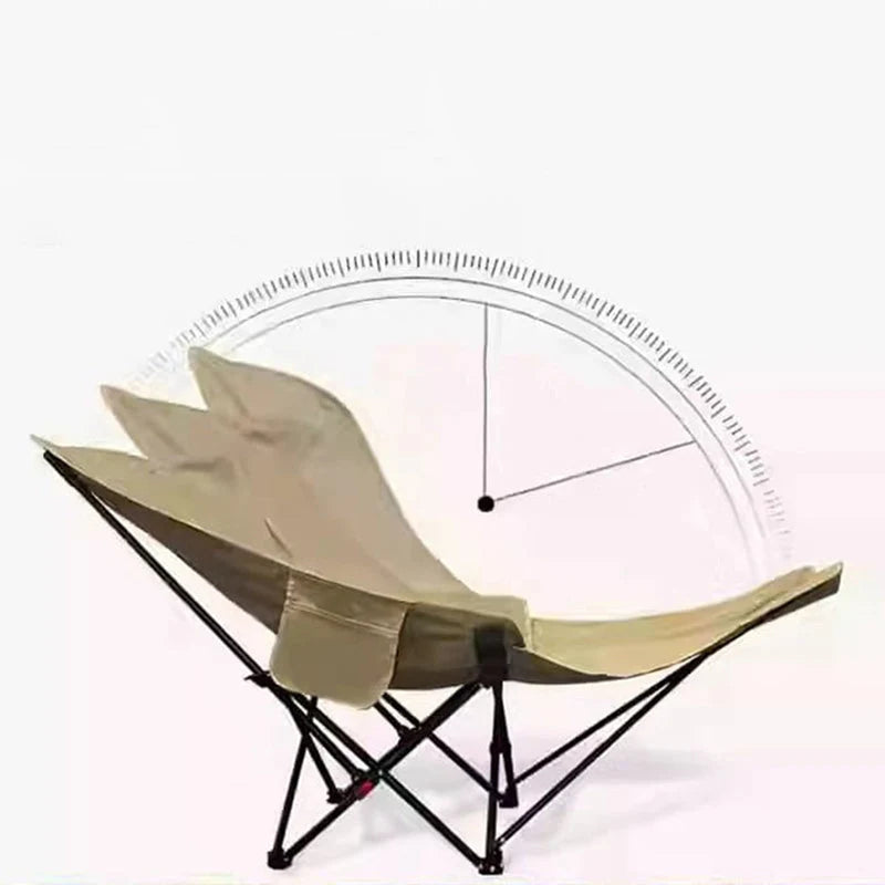 Camping Chair Foldable Integrated Footrest Carbon Steel Frame