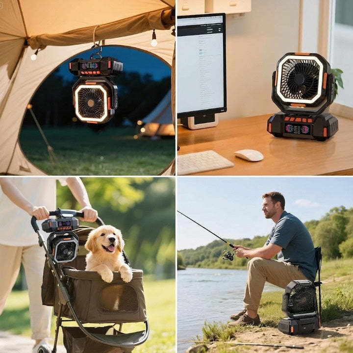Camping Fan 40,000mAh LED Lantern & Power Bank
