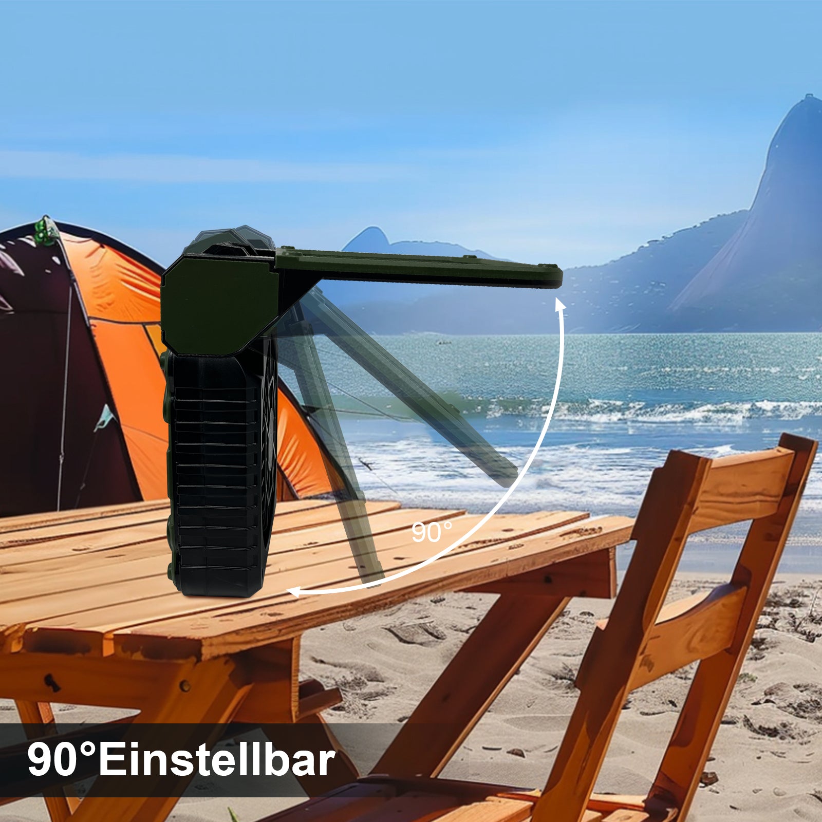 Camping Fan Solar Power Bank 20,800mAh