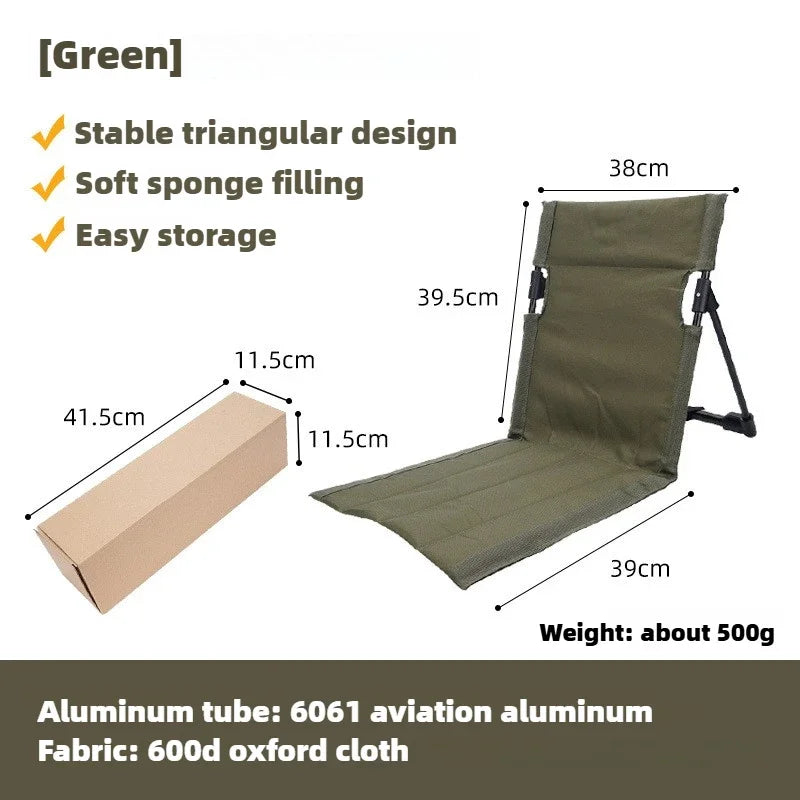 Camping Folding Chair Ultralight Aluminum Frame & Padded Seat