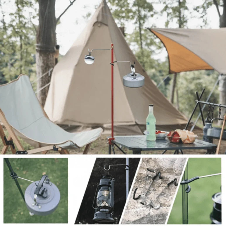 Camping Hook Corrosion-Resistant Steel Rubber-Coated Non-Slip Ends