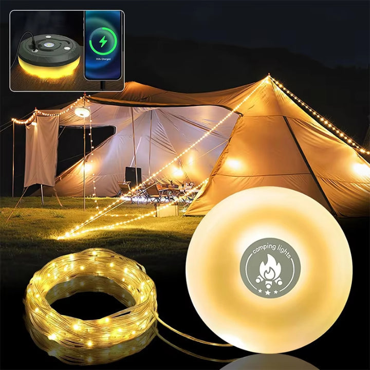 Camping Lamp 10m RGB String Lights Power Bank