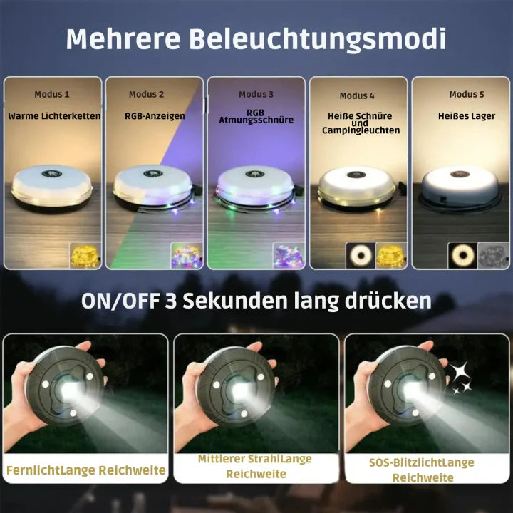 Camping Lamp 10m RGB String Lights Power Bank