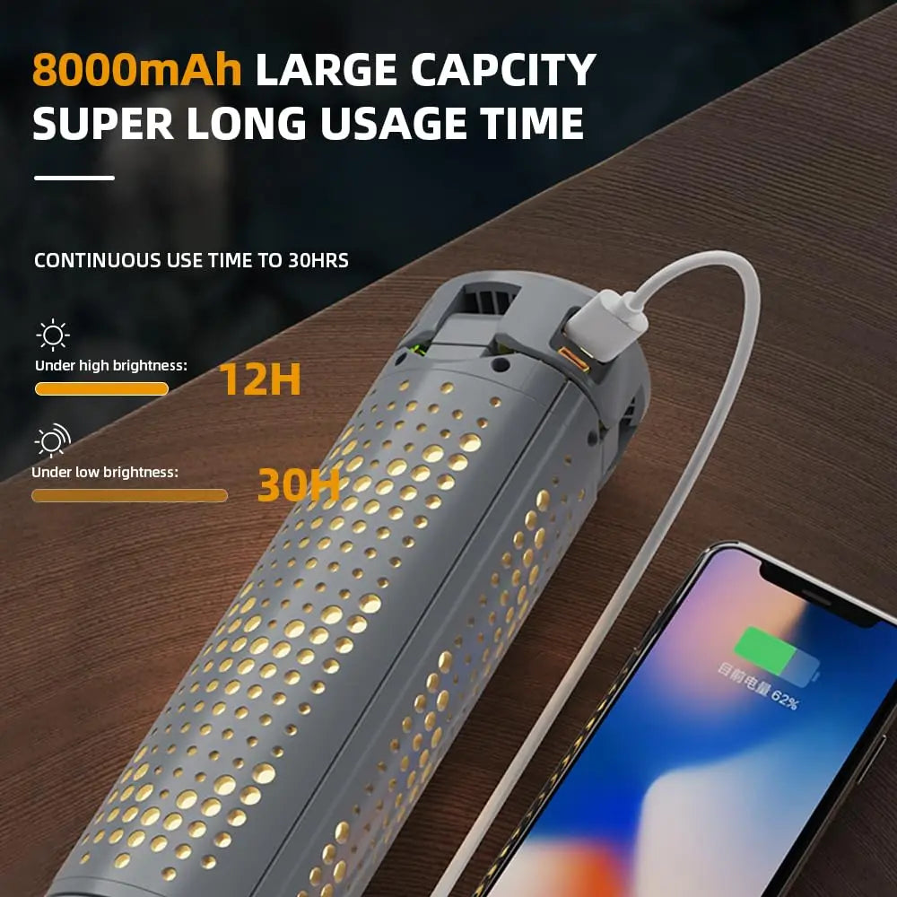 Camping Lamp Retractable LED & Extendable Tripod 8000mAh Power Bank