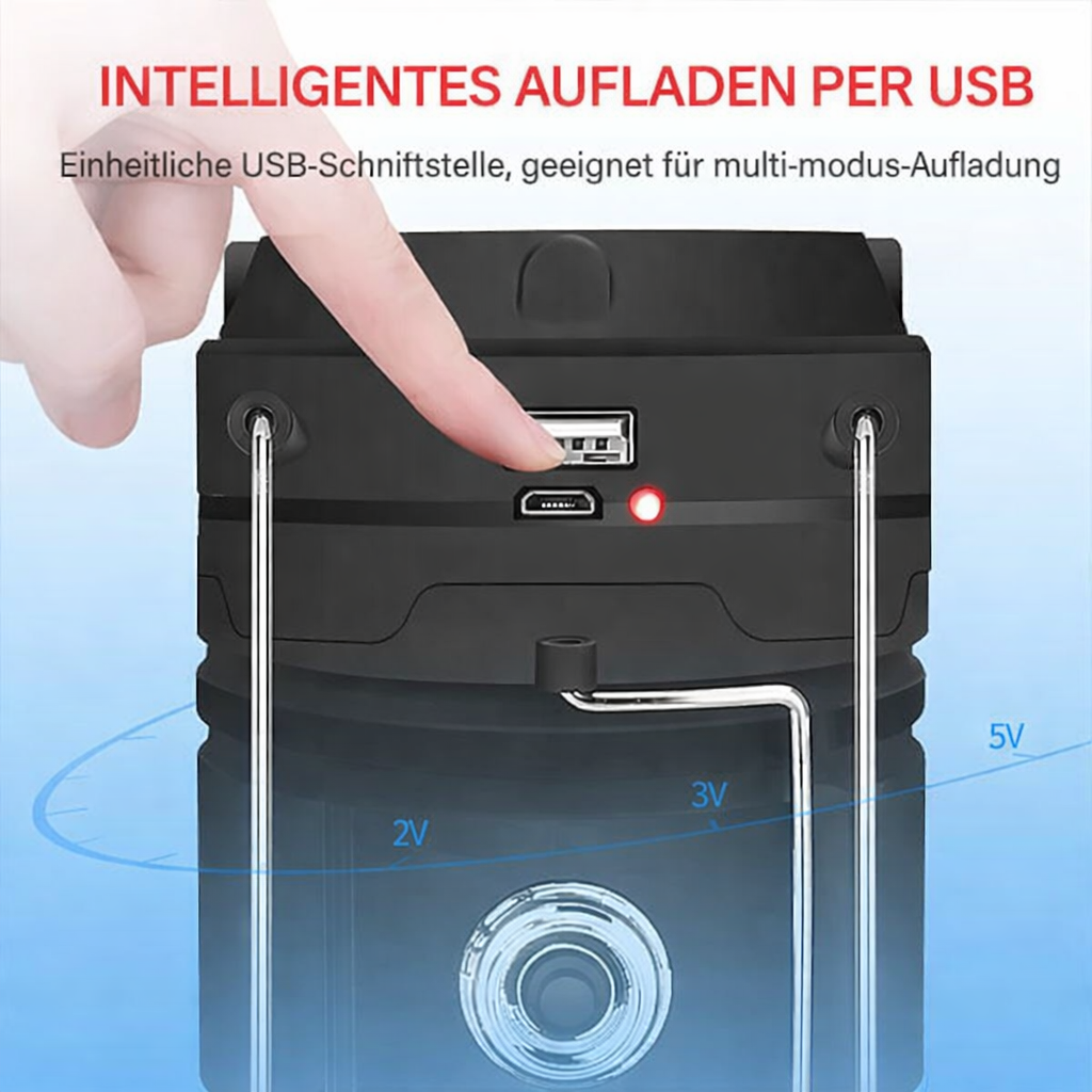Camping Lantern Telescopic LED Solar & USB Power Bank