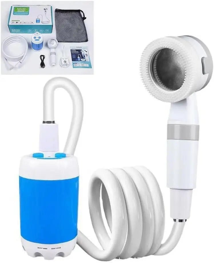 Camping Shower USB Rechargeable Adjustable Spray & Instant Valve
