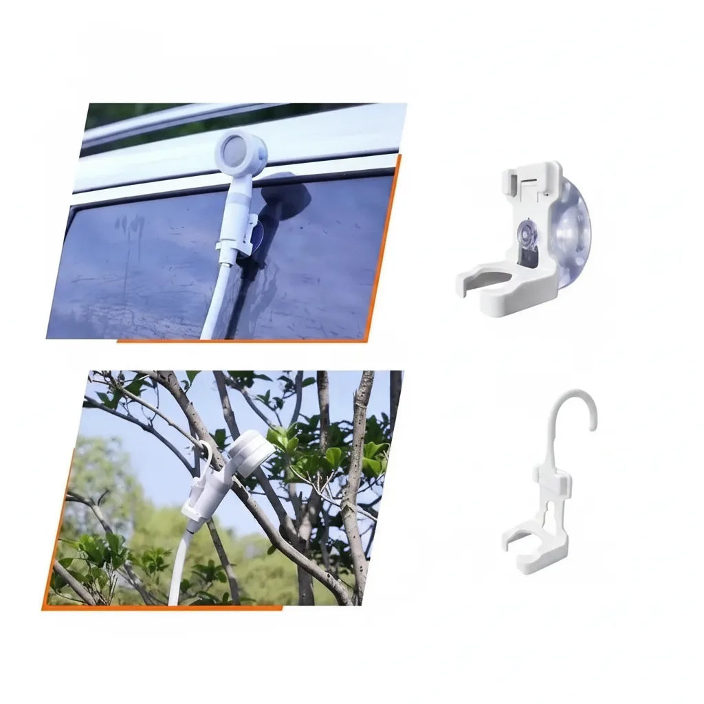 Camping Shower USB Rechargeable Adjustable Spray & Instant Valve