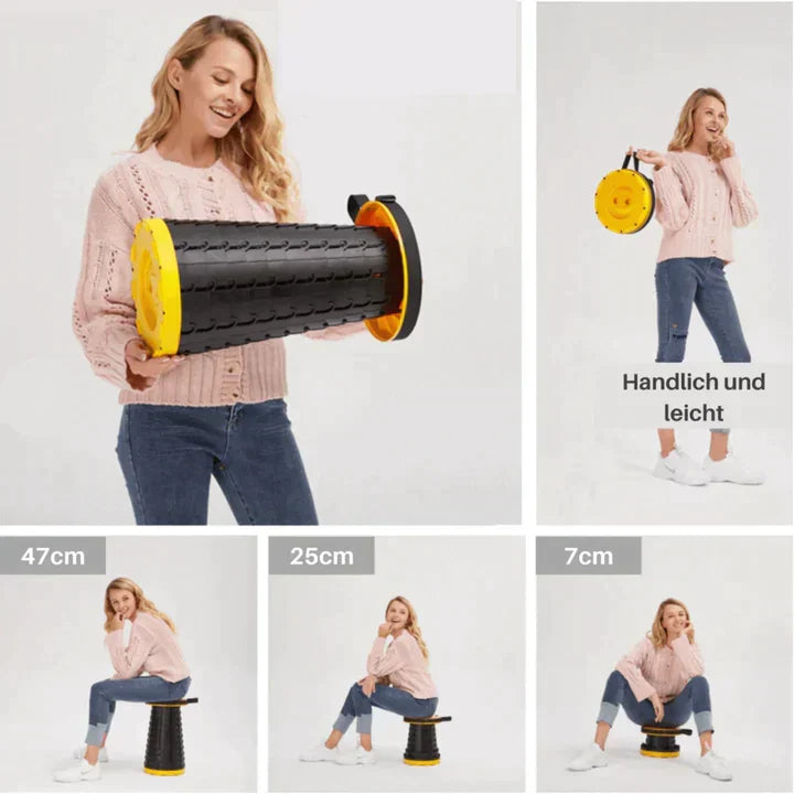 Camping Stool Adjustable Height Foldable & Lightweight