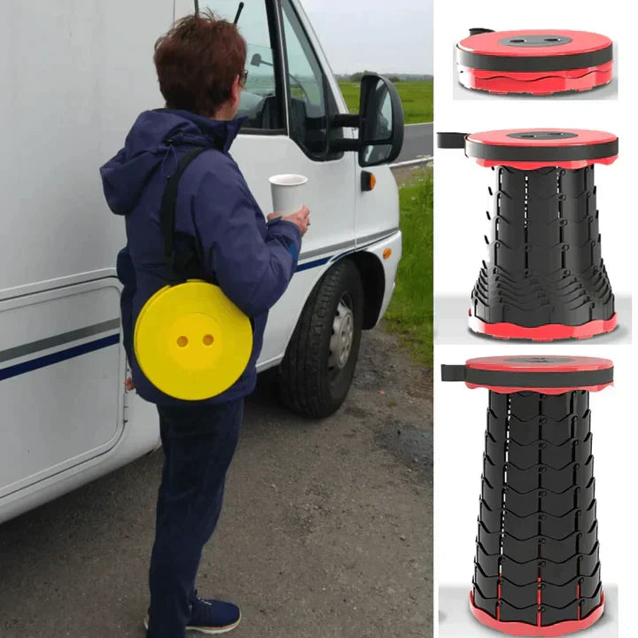 Camping Stool Adjustable Height Foldable & Lightweight