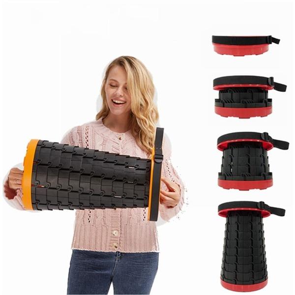 Camping Stool Adjustable Height Foldable & Lightweight