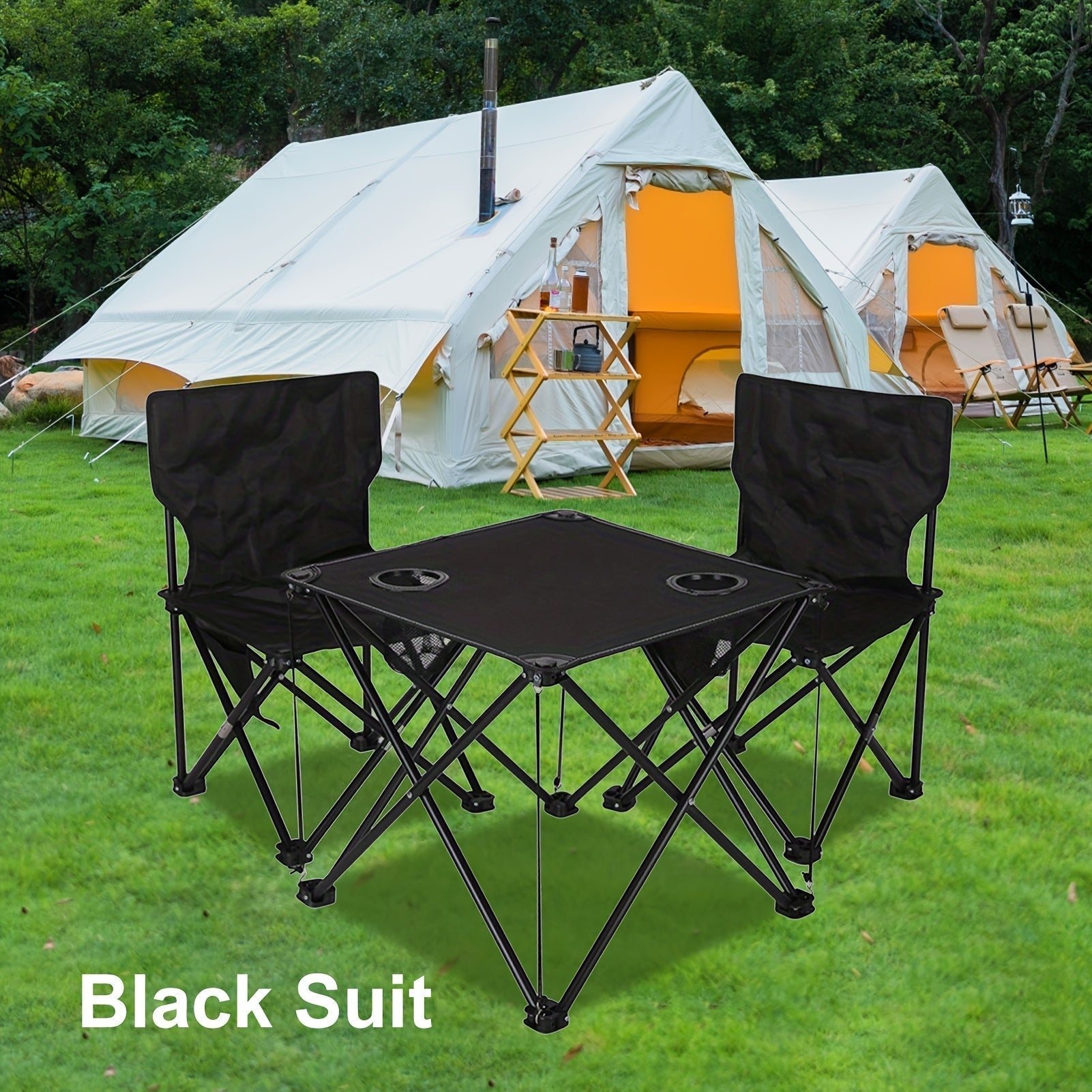 Camping Table & Chair Set Foldable Waterproof Oxford Fabric