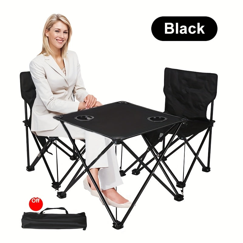 Camping Table & Chair Set Foldable Waterproof Oxford Fabric